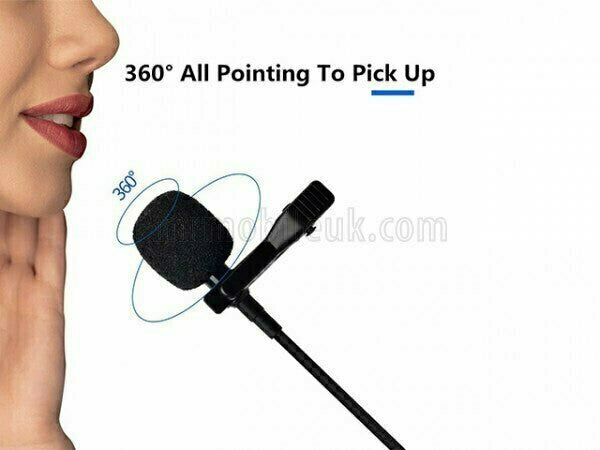 VD-LM201 Lavalier Microphone to 3.5mm AUX - Black