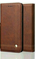 Vintage Real Leather  brown Wallet Flip Case For apple iPhone 12 pro
