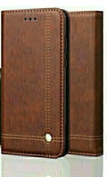 Vintage Real Leather  brown Wallet Flip Case For apple iPhone 12