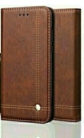 Vintage Real Leather  brown Wallet Flip Case For apple iPhone 12