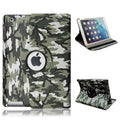 Green Camouflage PU Leather 360 Rotating Case for iPad Air 3 2019