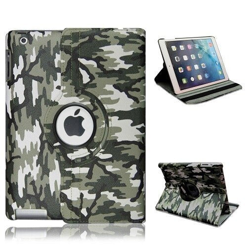 Green Camouflage PU Leather 360 Rotating Case for iPad Air 3 2019