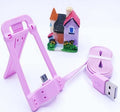 Pink Micro USB Data Sync Charging Cable & Holder for Android Phones