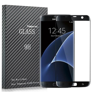 Full Curved 3D Tempered Glass Screen Protector For Samsung Galaxy S6 Edge Black