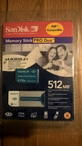 Sandisk 512MB Pro Duo Memory Card Stick and Adapter