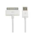 1M White USB Charger/Data/Sync Cable for iPhone or iPod (iPad Sync Only)