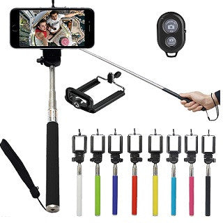 Selfie Monopod Stick with Bluetooth Remote - Black