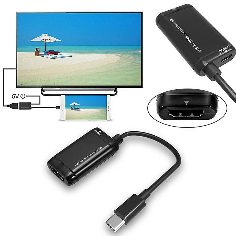 USB-C Type C MHL USB3.1 Male to HDMI Female HDTV Adapter Cable for Phones Tablet