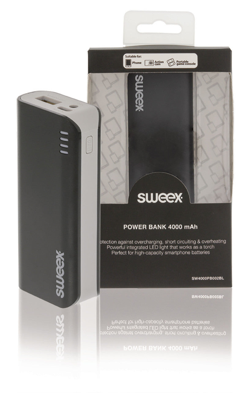 Portable Power Bank Lithium-Ion 4000 mAh USB Black