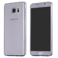 Black Samsung S7 Edge Shockproof 360 Silicone Protective Soft Clear Case Cover