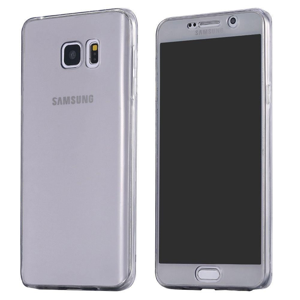 Black Samsung S7 Edge Shockproof 360 Silicone Protective Soft Clear Case Cover