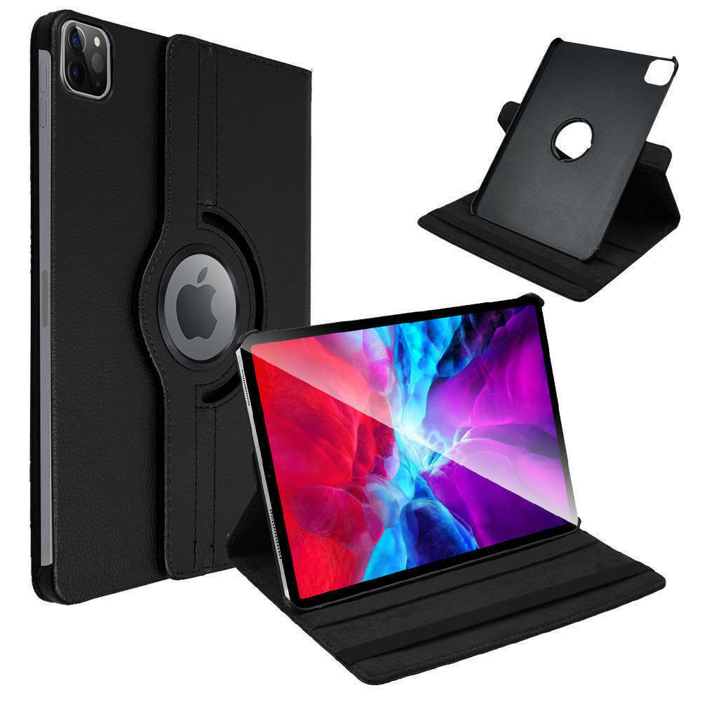 Apple iPad Pro 12.9 (2020)  Black Leather Rotating Case