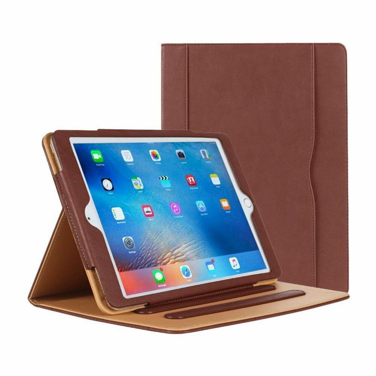 Apple iPad 10.2 9th generation 2021 PU brown  Leather wallet Case