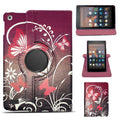 Amazon kindle Fire HD 8(2017) ultra butterfly on purple Magnetic Smart Leather Case