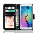 Black Luxury Wallet Case for Samsung S7 Plus