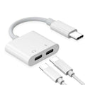 2 IN 1 Type-C Adaptor  AUX Audio Headphone Adapter Charger