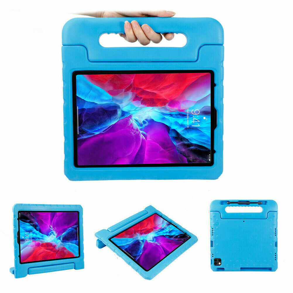 For Apple iPad Pro 12.9 2021 blue 2018 Kids EVA Foam Handle Stand Shockproof Case