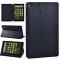 Black Leather Tablet Stand Cover Case  for Amazon Kindle Fire HD 7 7th Gen 2017