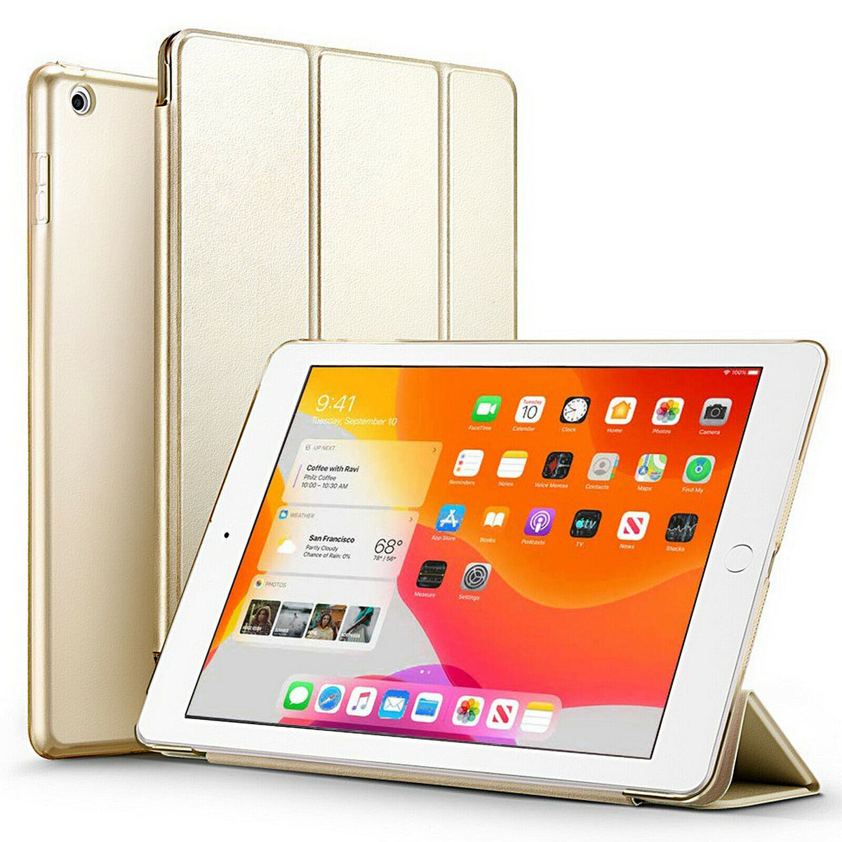 Gold Slim Magnetic Leather Smart Stand Case Cover For iPad 10.2 (2020) 8th Generation