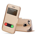 S-View Dual Window Leather Stand Flip Wallet Case For Samsung Galaxy A3 2017