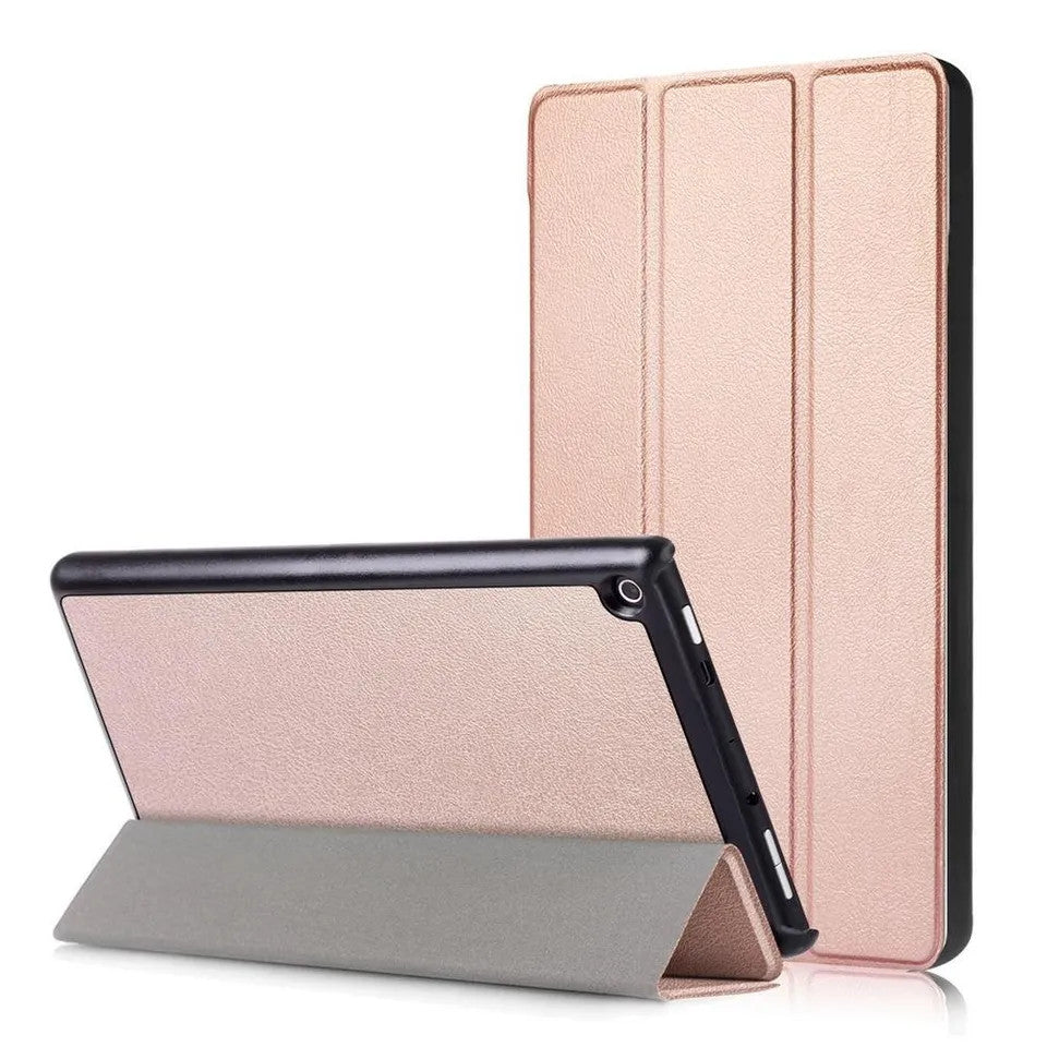 Rose gold Amazon Kindle Fire HD 8 2018 Premium Slim Leather Flip Smart Stand Case