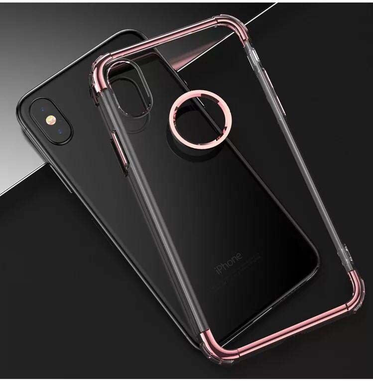 iPhone 7 TPU Gel Crystal Clear Rose Gold  Back Case