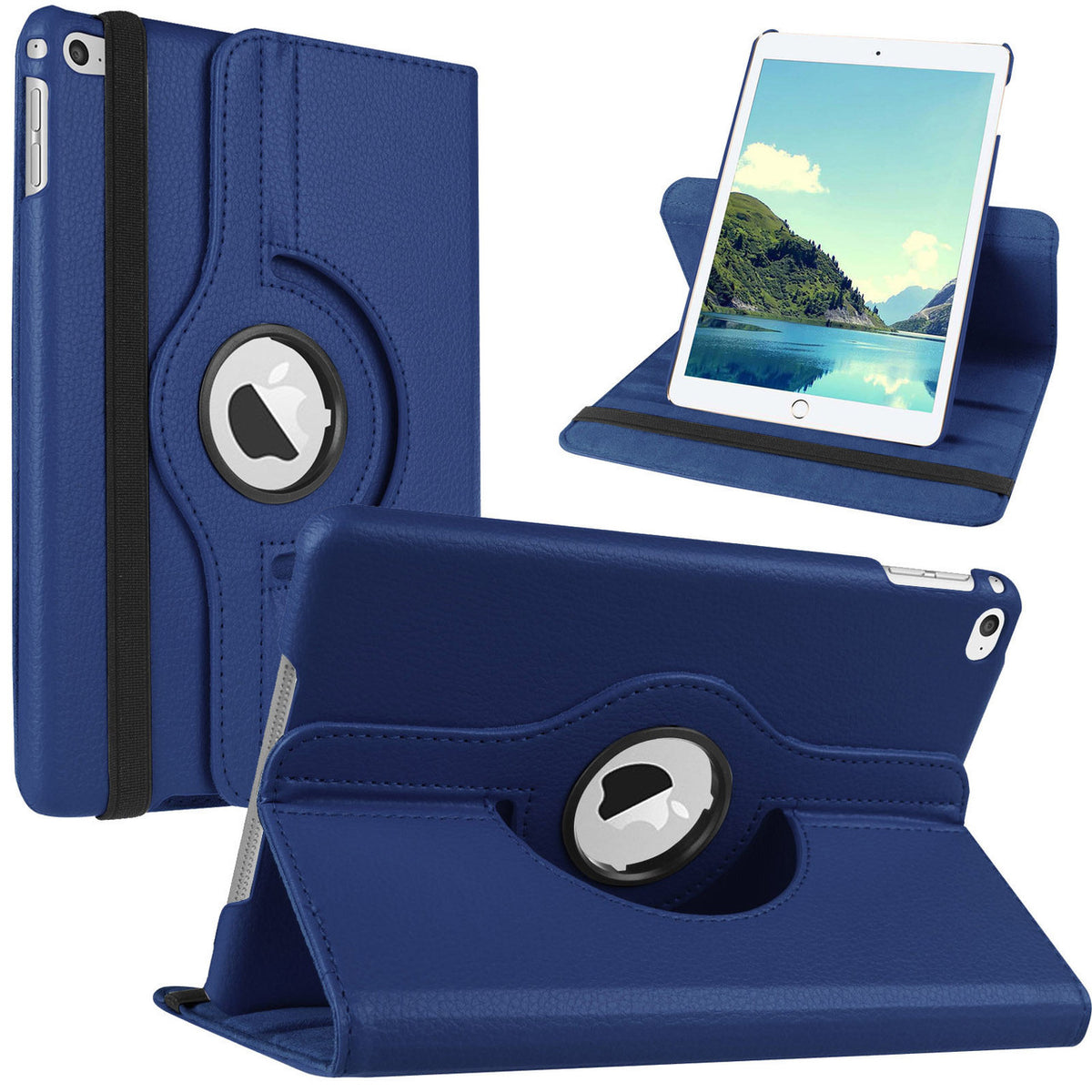 Apple iPad Pro 12.9(2018)360 Rotating Stand Case Folding Leather Case Navy Blue