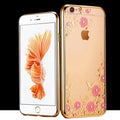 Samsung Galaxy J3 Shockproof Gel Bling Pink Flower Gold Bumper case
