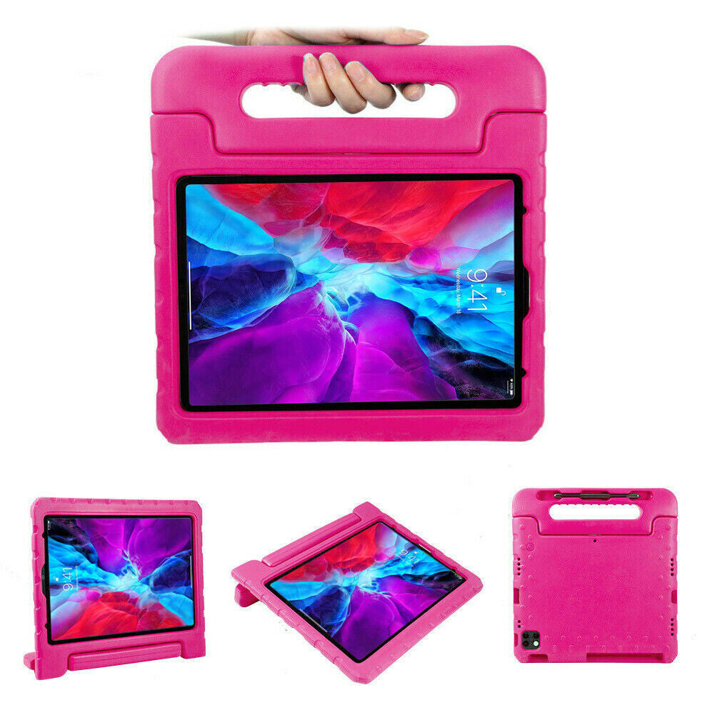 For Apple iPad Pro 12.9" 2022 pink Kids EVA Foam Handle Stand Shockproof Case