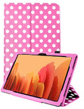 Samsung Galaxy Tab A7 10.4 2020 T50 T505  Pink Polka Smart 360 Folding Stand Cover