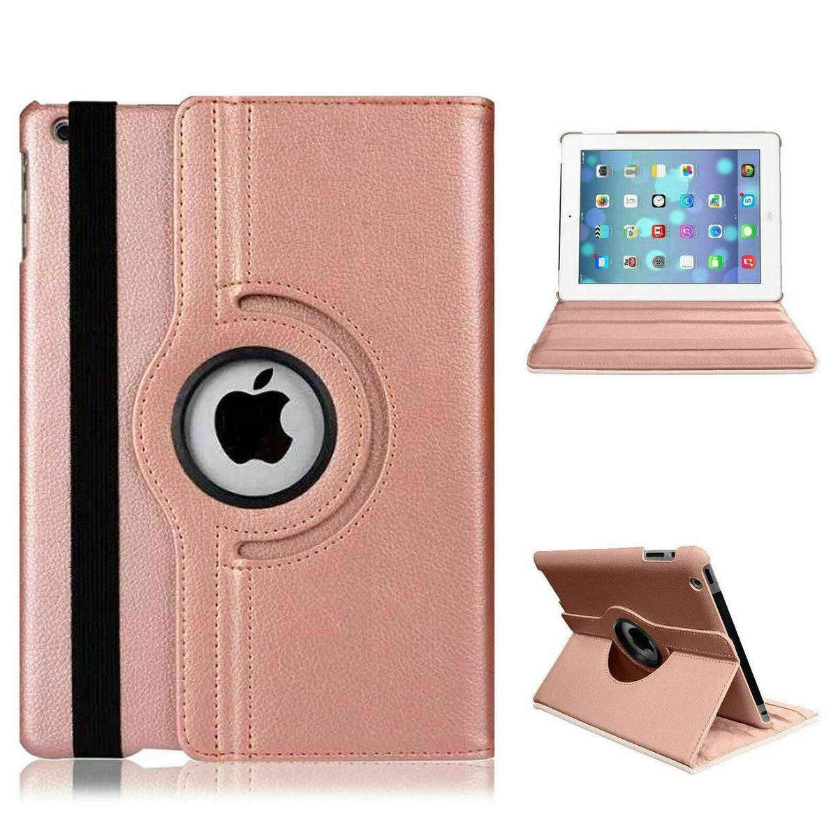 Apple iPad 10.2 (7th Generation) 2019 360 Rose Gold Rotating Stand Case Cover