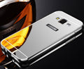 Samsung Galaxy S7 Edge Aluminium Metal Bumper Mirror Hard Back Case Cover - Silver