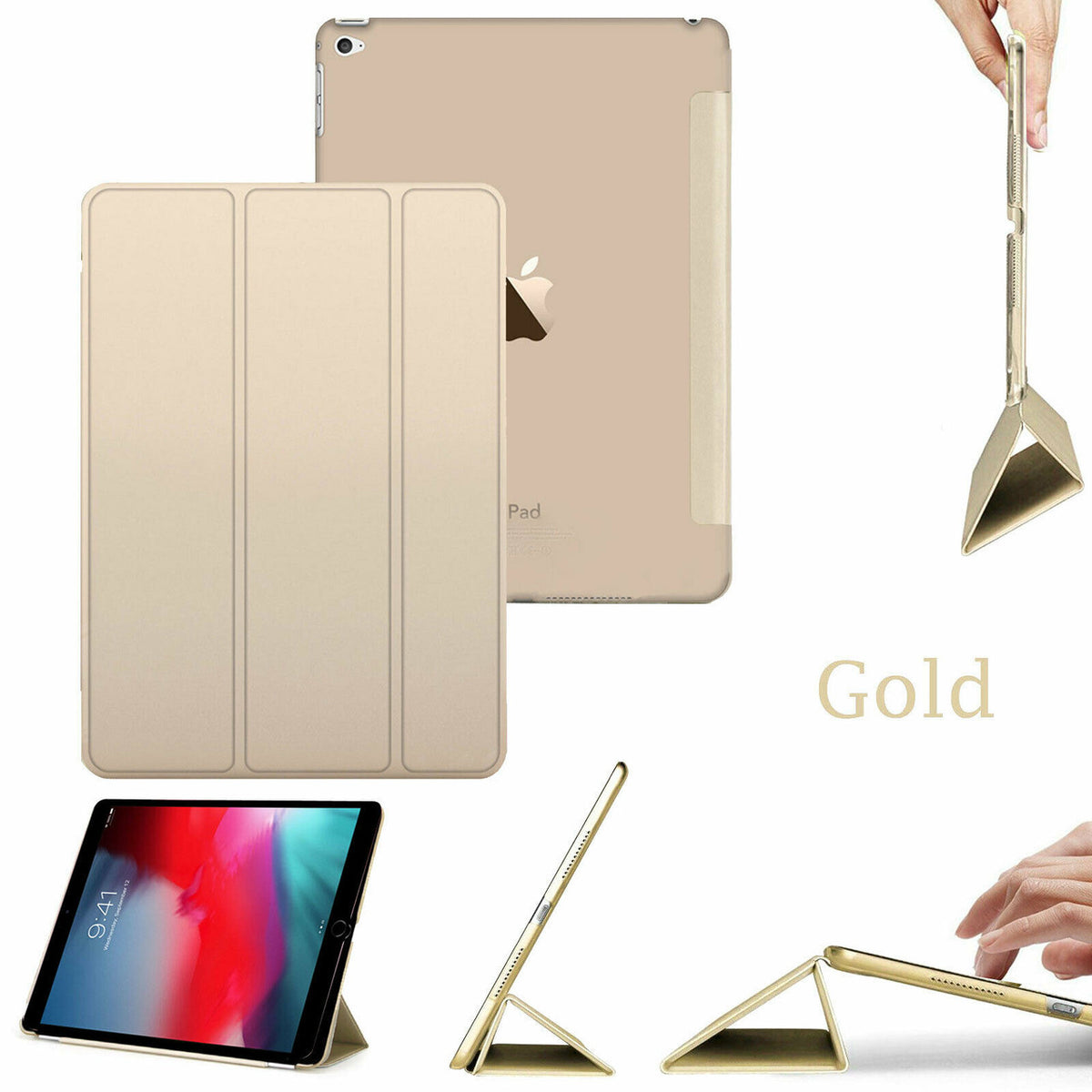 Apple iPad Air (2022)   tri foil gold Slim Stand case