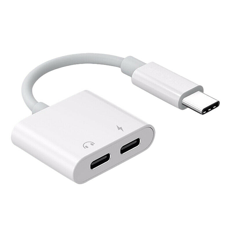 2in1 USB Type-C USB-C Headphone Jack Audio DAC Splitter Adapter PD Fast Charging